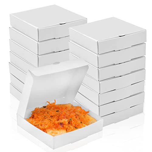 WANGDEFA 100 Pack Small Pizza Boxes Mini Pizza Boxes 3.5 x 3.5 White Mini Pizza Boxes White Pizza Boxes 3.5 Inch Mini Pizza Boxes for Pizzas Cookie Mini Pies Party Favors - Image 1