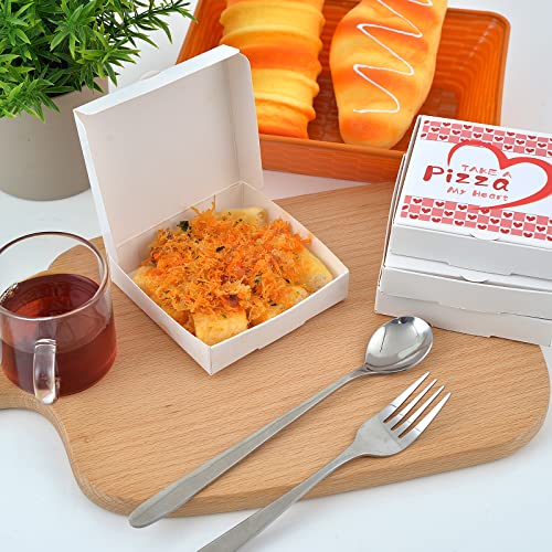 WANGDEFA 100 Pack Small Pizza Boxes Mini Pizza Boxes 3.5 x 3.5 White Mini Pizza Boxes White Pizza Boxes 3.5 Inch Mini Pizza Boxes for Pizzas Cookie Mini Pies Party Favors - Image 4