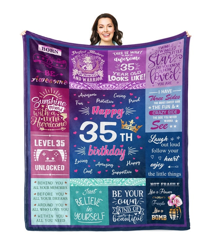 35TH BIRTHDAY GIFTS FOR WOMEN BLANKETS 60X50 BEST GIFTS FOR 35 YEAR OLD HAPPY 35TH BIRTHDAY DECORATIONS FOR WOMENMOMSISTERFRIEND