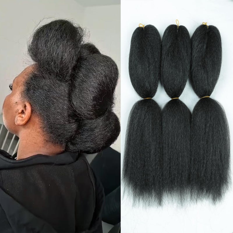 goodear Kinky straight Bundles Crochet Vixen Hair 18inch 3 Pack Natural Black Hair Soft Locs for black women Hair Extension (1B, 18 inch) - Image 1