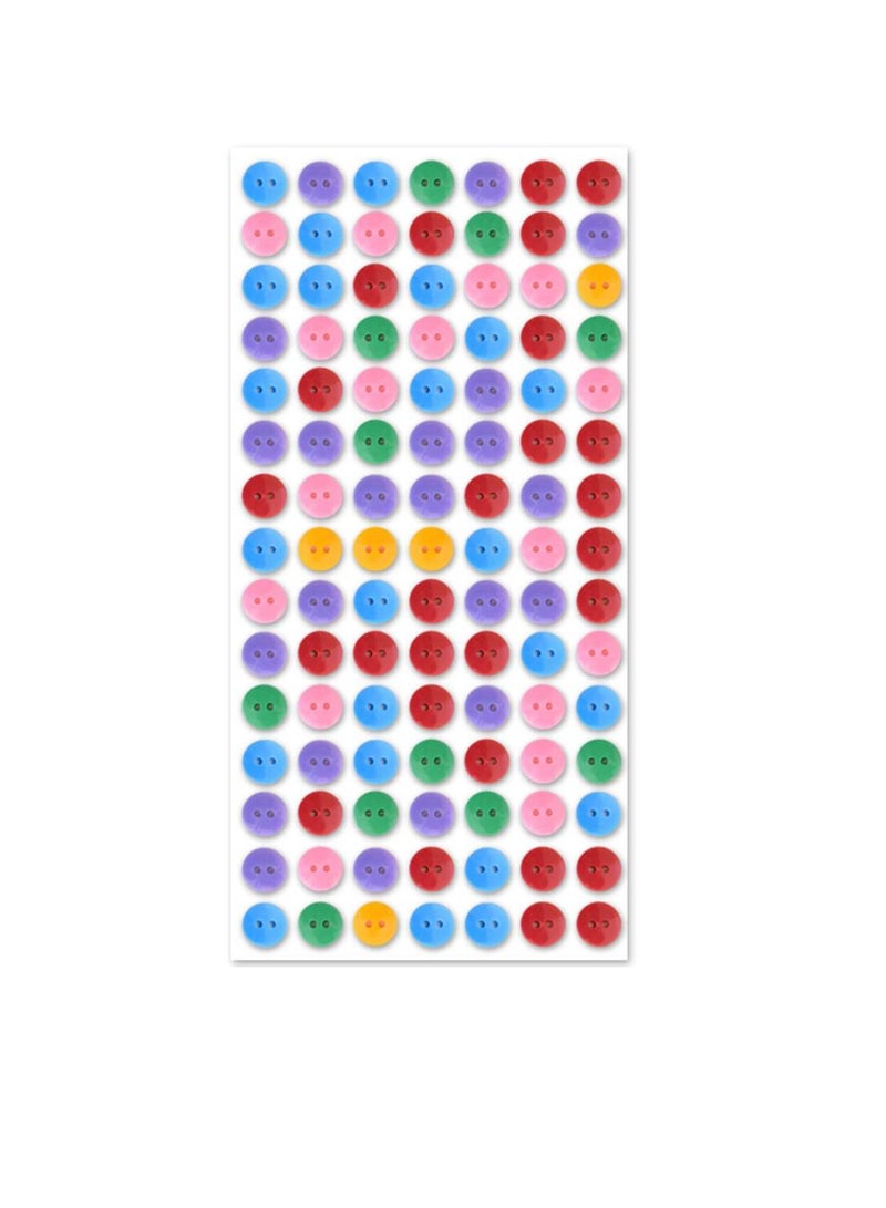 Craft Adhesive Buttons Assorted Colors Round Multi-Mix 11mm - Image 1