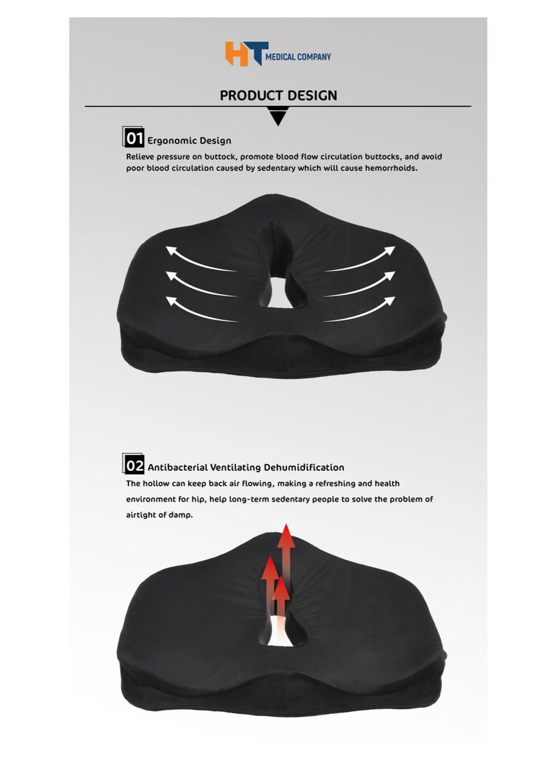 HT Pilonidal Sinus Seat for Back and Coccyx Pain, Memory Foam - Image 4