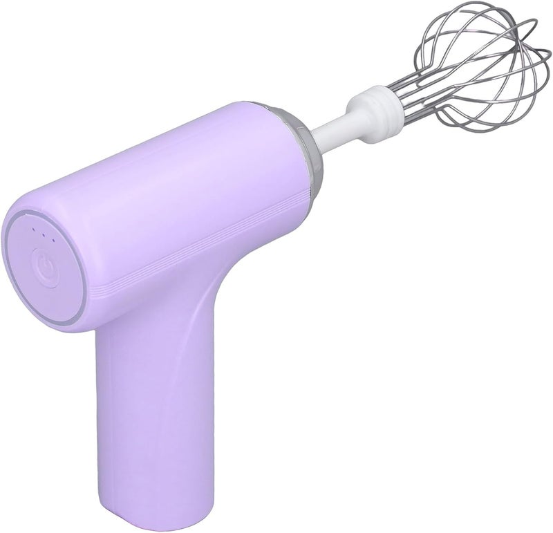 Sanpyl Electric Egg Beater, Cordless Hand Mixer with 2 Metal Mixing Whisk, 3 Speeds Adjustable, for Whipping Cream Butter Stirring Egg Liquid Jam (Purple) - Image 1