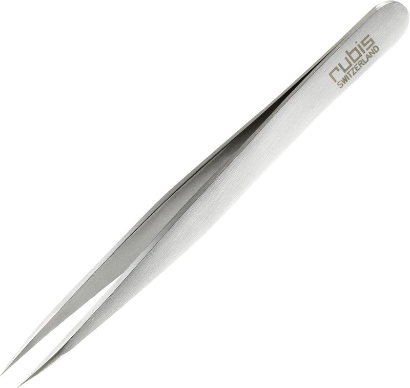 Rubis Rubis Ion-Coated Stainless Steel Pointed Tweezers for Precise Eyebrows and Hair Removal, 4K002-9.5,Rubis Switzerland Swiss Made World Renowned Precision
