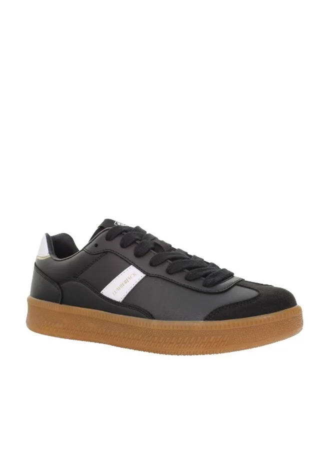 لامبرجاك Lumberjack Fofana Men’s Sneakers – Black Casual Lace-Up Shoes with Gum Sole | Comfortable Everyday Fashion Trainers