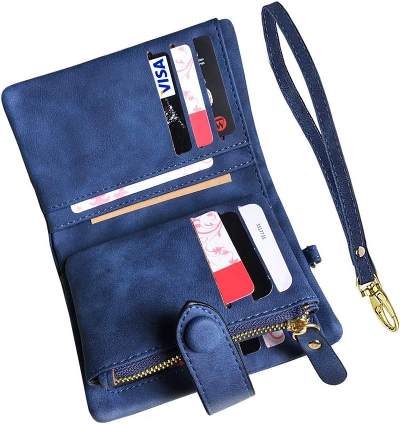 AOXONEL Women's Small Bifold Leather wallet Rfid blocking Ladies Wristlet with Card holder id window Coin Purse - Image 3