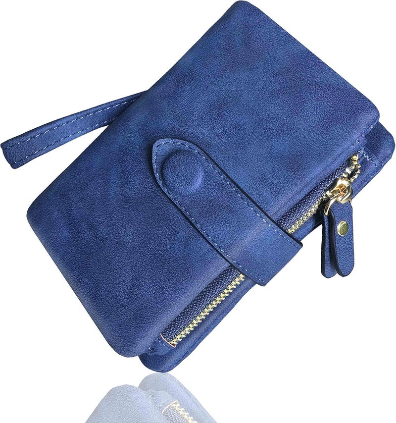 AOXONEL Women's Small Bifold Leather wallet Rfid blocking Ladies Wristlet with Card holder id window Coin Purse - Image 2