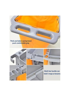 VINSTAR Cleaning Cart Grey Large (120 x 46 x 100cm) 3-Shelf Janitorial Cleaning Trolley, 99kg Capacity Plastic Housekeeping Utility Cart, with 100 LTR PVC Removable Bag  - Image 2