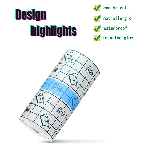 Anzailala Transparent Stretch Adhesive Bandage Clear Waterproof Bandages Dressing Tape for Shower Tattoos(8 cm * 5 m) - Image 4