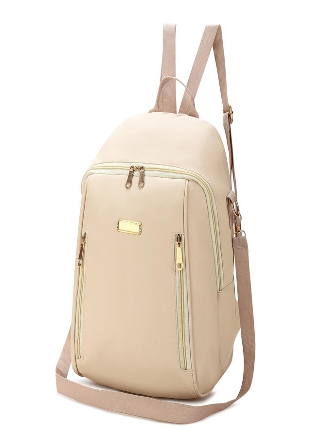 SKUGG 2025 New Artistic National Style Oxford Small Capacity Antitheft Women's Bag Generation Backpack Fashion Mini Backpack with Shoulder Strap Waterproof-Beige - Image 1