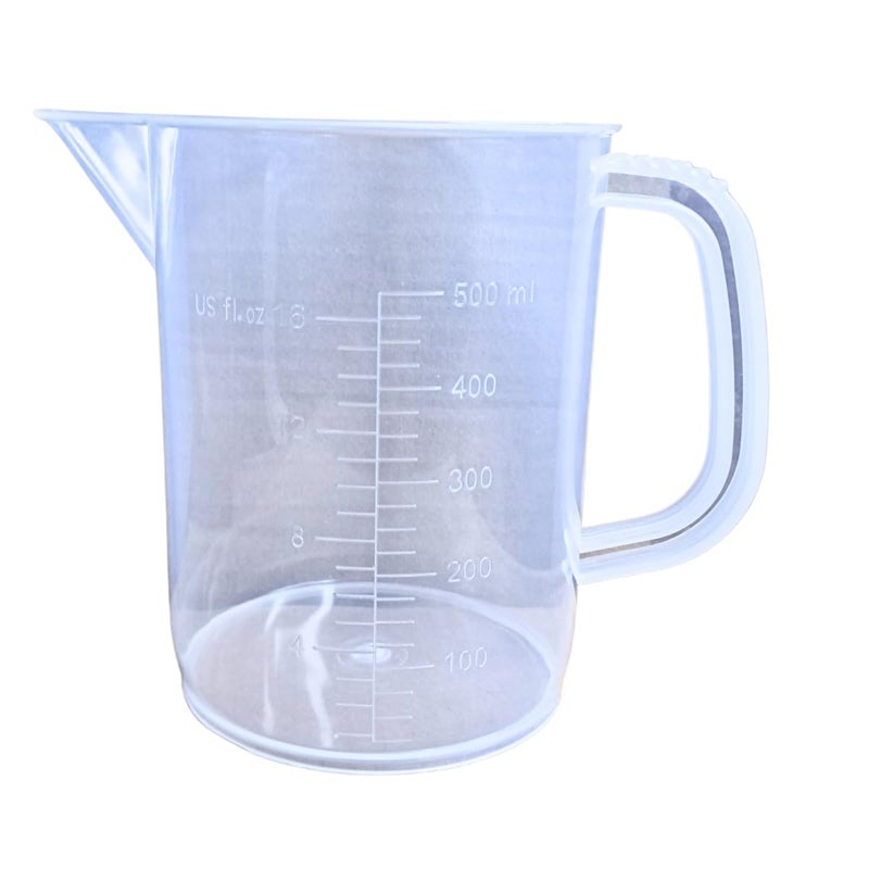 AANIJ AANIJ Plastic Transparent Measuring Jug Short form or euro design 500 ml for Measuring Solids and Liquids 500 ml Pack of 1  - Image 2