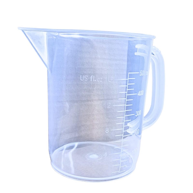 AANIJ AANIJ Plastic Transparent Measuring Jug Short form or euro design 500 ml for Measuring Solids and Liquids 500 ml Pack of 1  - Image 3