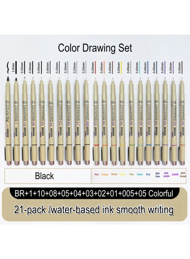 Leto 21-Piece Color Comic Drawing Pen Set - Image 1