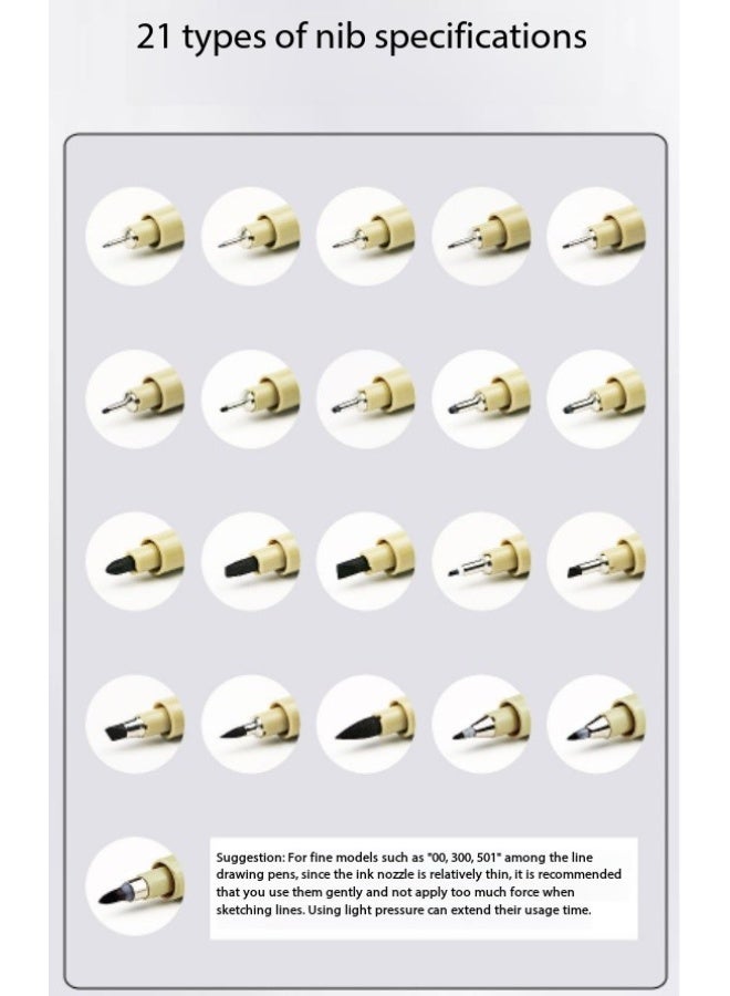 Leto 21-Piece Color Comic Drawing Pen Set - Image 5