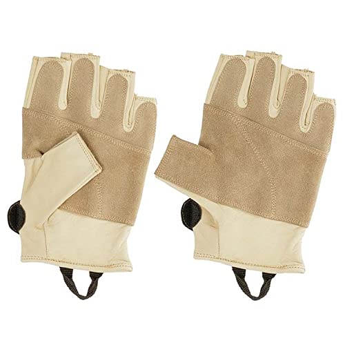 Singing Rock Grippy 3/4 Leather Glove (Medium), tan - Image 2