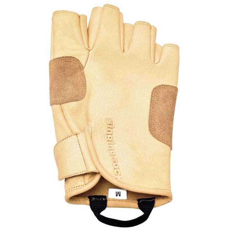 Singing Rock Grippy 3/4 Leather Glove (Medium), tan - Image 1