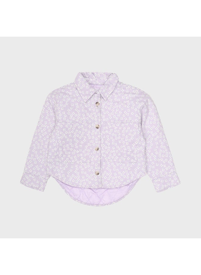 Zara Kids Floral Print Cute Fresh Pure Cotton Comfortable Versatile Long Sleeve Lapel Jacket - Image 2