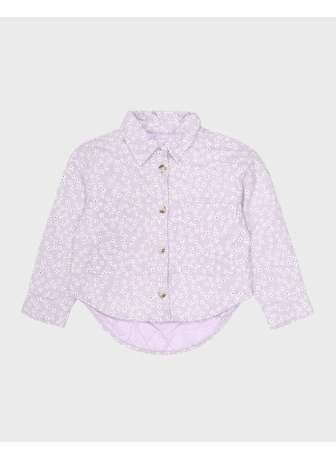 Zara Kids Floral Print Cute Fresh Pure Cotton Comfortable Versatile Long Sleeve Lapel Jacket - Image 1