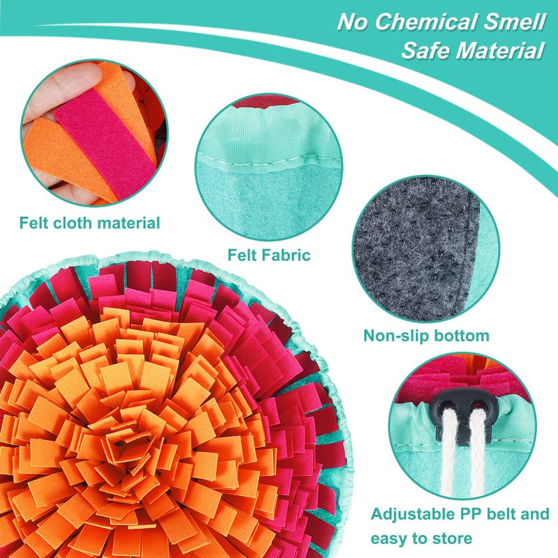 Vivifying Snuffle Mat for Dogs, Interactive Sniff Mat for Slow Eating and Keep Busy, Adjustable Dog Digging Toys Encourages Natural Foraging Skills and Mental Stimulation - Image 3