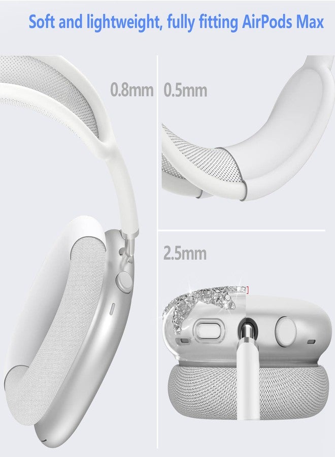 TYSORETY Silicone Case Cover for AirPods Max Headphones (Clear White(Star)) - Image 2