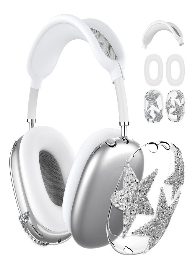 TYSORETY Silicone Case Cover for AirPods Max Headphones (Clear White(Star)) - Image 1