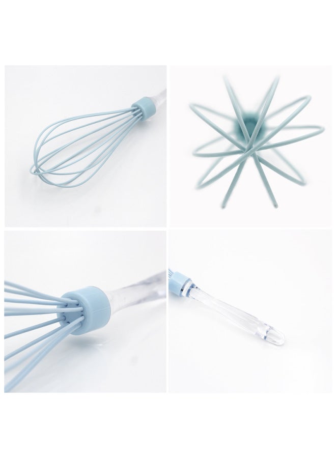 10 Inch Manual Transparent Handle Egg Beater Plastic Handle Cream Mixer 12 Inch 5 Wire Silicone Egg Beater-Color:10inch Transparent Handle (random Color)  - Image 3