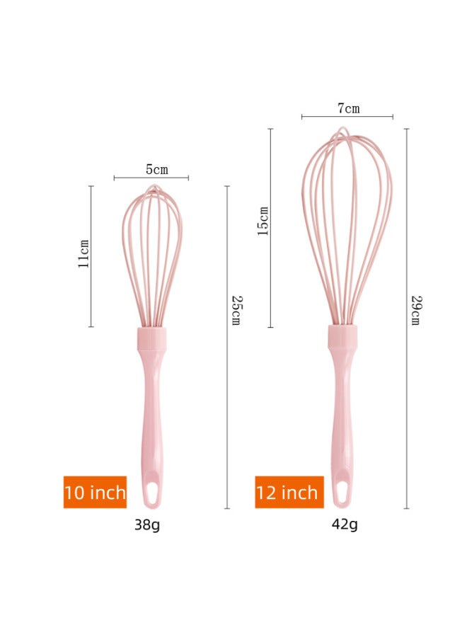 10 Inch Manual Transparent Handle Egg Beater Plastic Handle Cream Mixer 12 Inch 5 Wire Silicone Egg Beater-Color:10inch Transparent Handle (random Color)  - Image 4