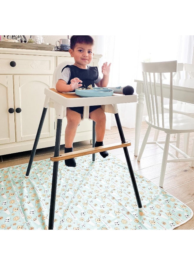 BapronBaby Cookies & Milk Splash Mat - Waterproof Catch-All for Floor, Table, or High Chairs - Machine Washable - 45" x 45" - Image 5