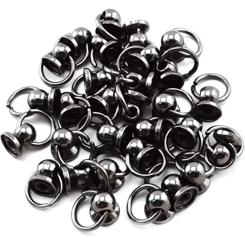 Aifeier ET 30 PCS Screwback Screw Rivet Stud Black Round Head Nail with Pull Ring DIY Accessory Nail for Leather Craft, Clothes, Bags,Hats, Belts etc. - Image 4