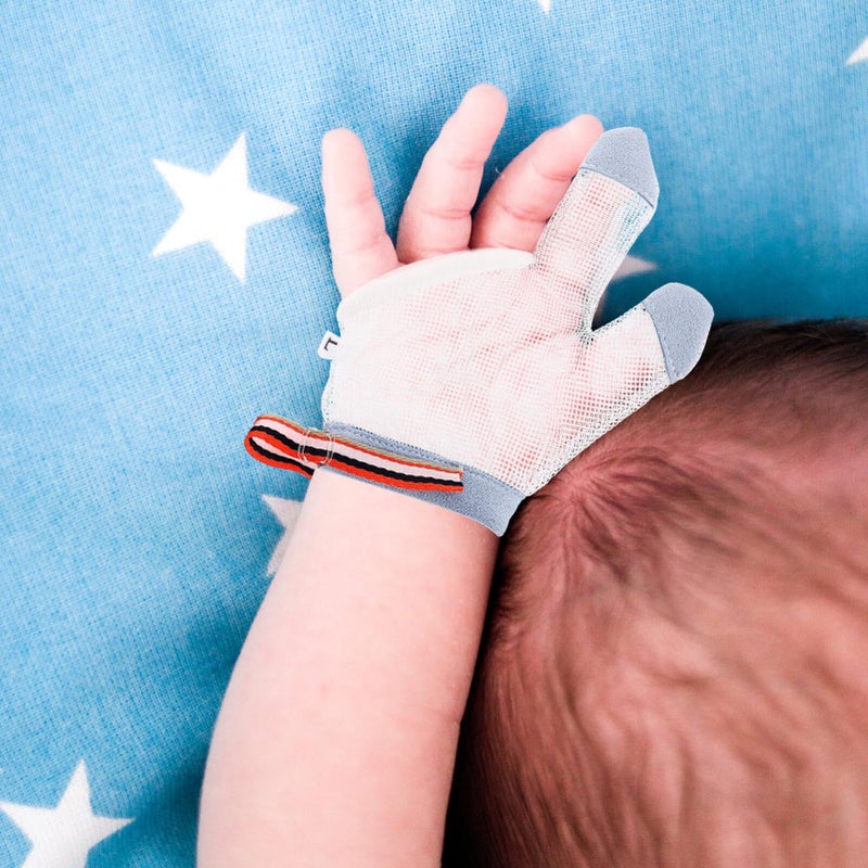 STOBOK Stop Thumb Sucking, 1 Pair Baby Anti Eating Gloves No Scratch Breathable Finger Thumb Protector Thumb Sucking Stop for Thumb Fingers Sucking (L) - Image 5