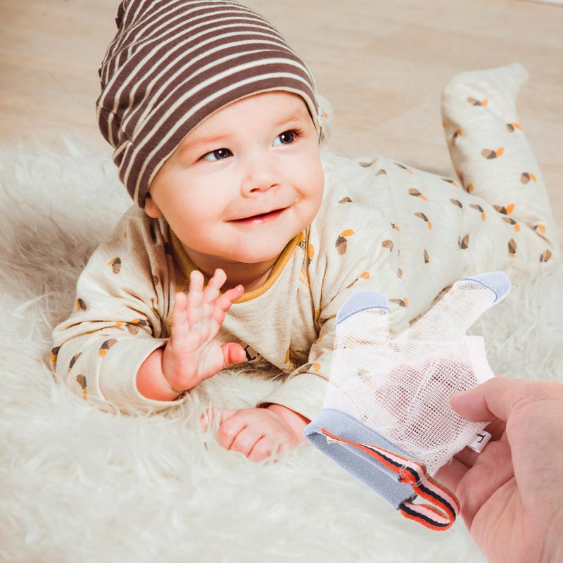 STOBOK Stop Thumb Sucking, 1 Pair Baby Anti Eating Gloves No Scratch Breathable Finger Thumb Protector Thumb Sucking Stop for Thumb Fingers Sucking (L) - Image 4