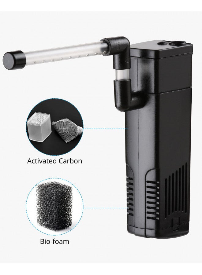 NICREW NICREW Aquarium Internal Filter, Submersible Power Filter with Multiple Function for Fish Tanks 5-10 Gallon, 53 GPH, 5W - Image 4