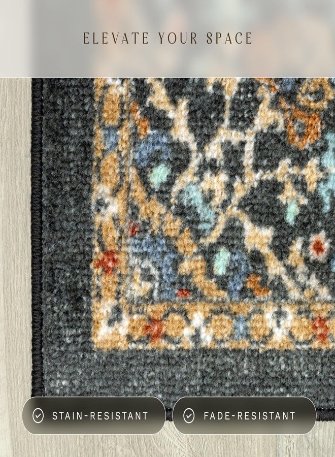 مابلز راغز سجادة روبي الشرقية من مابلز روجز - صنع في الولايات المتحدة الأمريكية - قابلة للغسل، مانعة للانزلاق، مناسبة للاستخدام الداخلي في الممرات والمطابخ وغرف الغسيل، مقاس 2 × 6 قدم، لون أحمر/ذهبي - Image 4