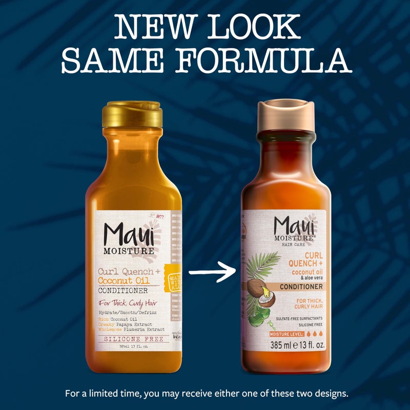 Maui Moisture Curl Quench + Coconut Oil Curl-Defining Anti-Frizz Conditioner to Hydrate and Detangle Tight Curly Hair, Softening Conditioner, Vegan, Silicone & Paraben-Free, 13 fl oz - Image 2