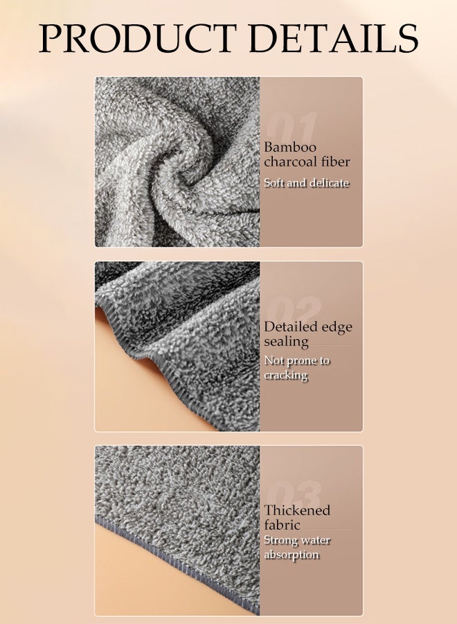 DUNISO 5 Pcs Microfiber Cleaning Cloth,Bamboo Charcoal Fibre Cleaning Rags,Kitchen Fast Drying Towel,Grease Separating,Easy-Rinse Antibacterial,Odor-Free,for Washing Dishes, Glass & Tables,25*25cm - Image 4