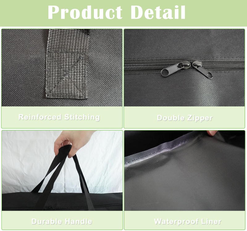 Luccov 4/6/ 8 Foot Folding Table Storage Bag, Waterproof Heavy Duty Large Carrying Bag for Folding Tables, Picnic/Camp Tables Cover with Durable Zipper & Shoulder Strap, 31" D X 37" W X4.5 H, Black - Image 4