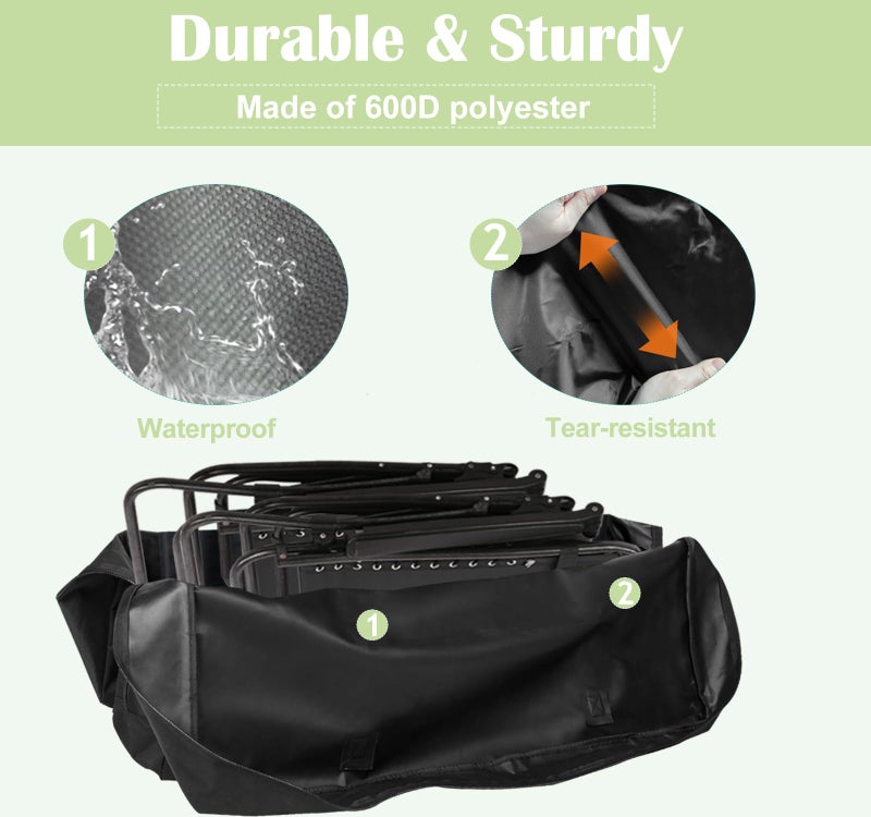 Luccov 4/6/ 8 Foot Folding Table Storage Bag, Waterproof Heavy Duty Large Carrying Bag for Folding Tables, Picnic/Camp Tables Cover with Durable Zipper & Shoulder Strap, 31" D X 37" W X4.5 H, Black - Image 3