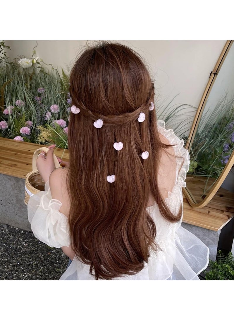 KHAJUL 20-Piece Small Hair Clips,Cute Hair Pins Pink Hair Clips,Heart Rose Peach Bow Hair Barrettes Mini Hair Clips for Women girl (Pink)  - Image 5