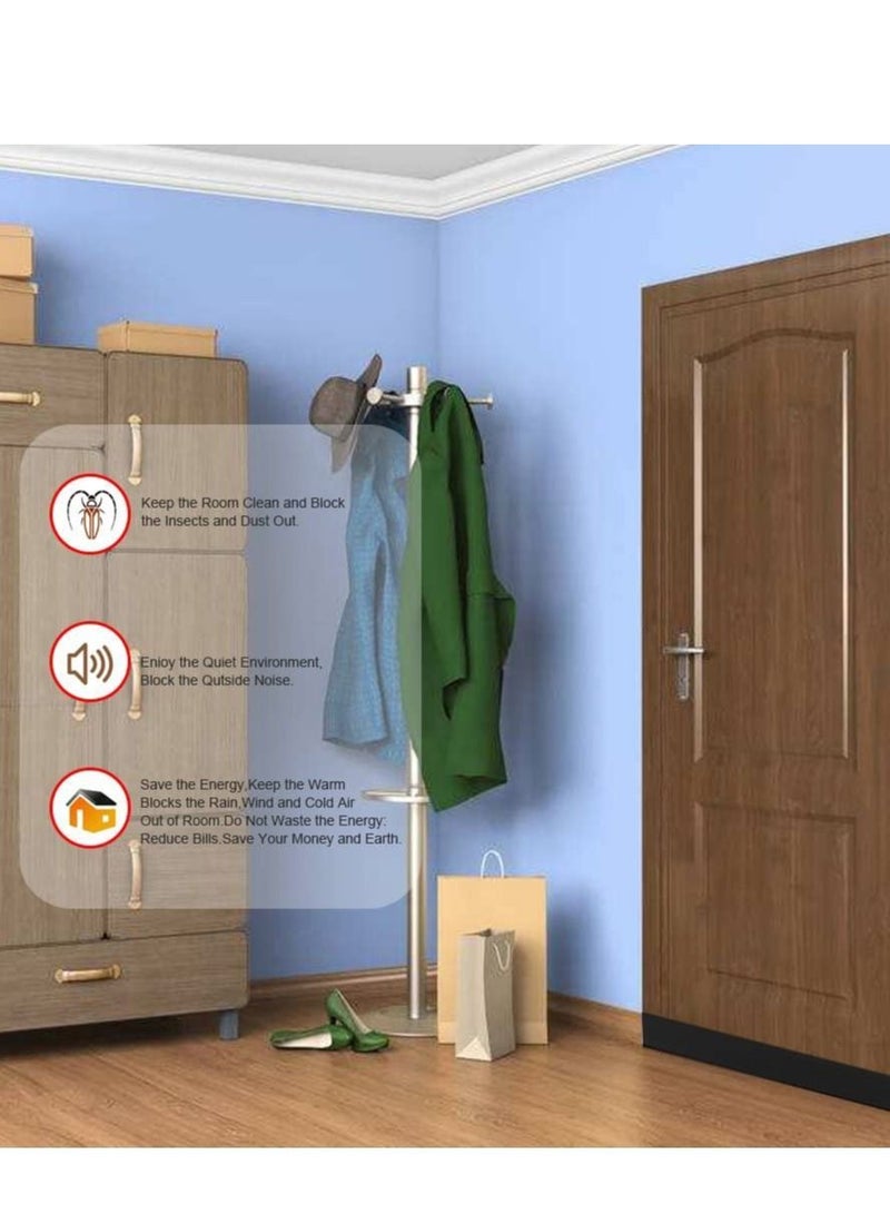 Adhesive Under Door Sweep Weather Stripping Soundproof Rubber Bottom Seal with Wider Strong for Interior Exterior Doors Guard Against Drafts Dust Noise Animals (1M Brown) - Image 2