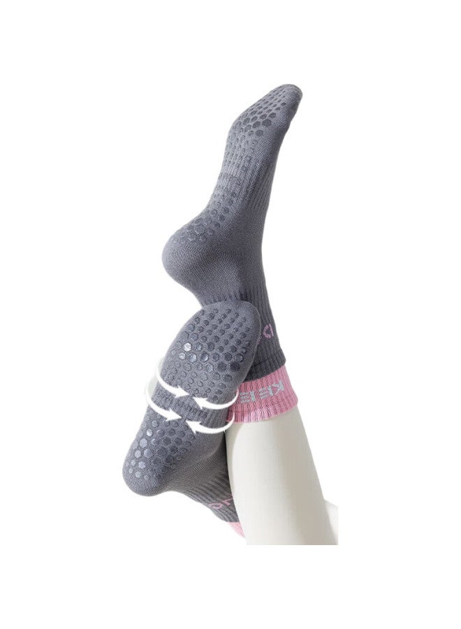 Liberal Yoga Socks For Women, 2 Pairs, Dance Fitness Pilates Anti-Slip Professional Sports Socks, Mid-Length, Spring And Summer - Image 3