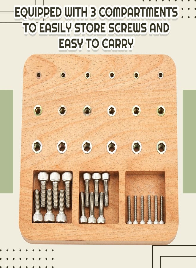 Arrowbash Wooden Pegboard for Finger Dexterity, Comes with 3 Sizes of Pegs and Holes to Improve Fine Motor Skills and Finger Dexterity Hand-eye Coordination, Comes with 18 Solid Metal Screws - Image 3