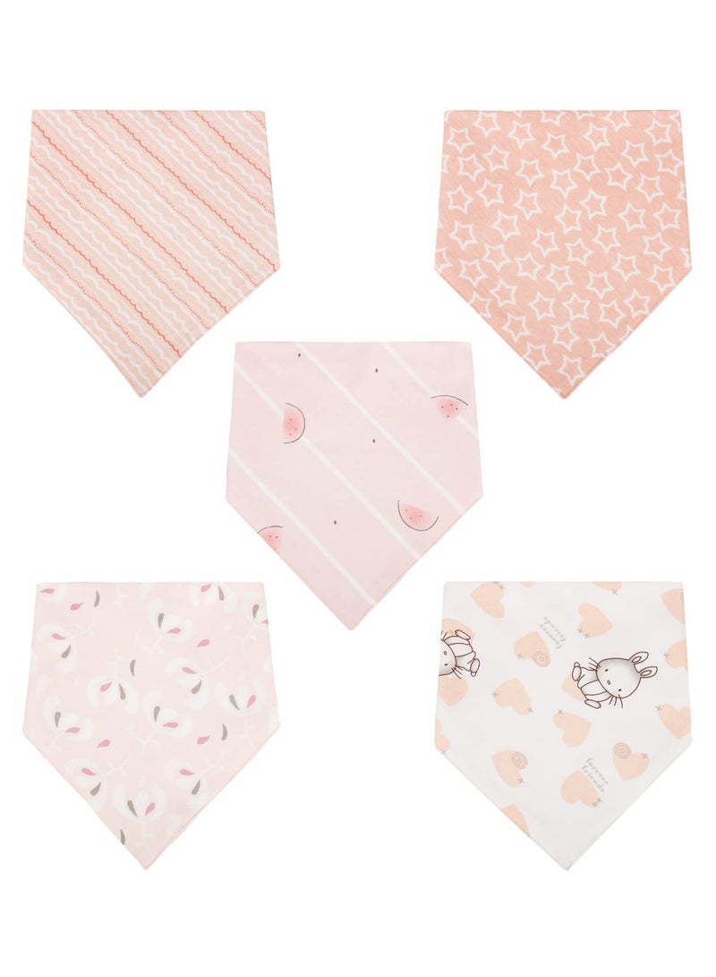 SOLARAE Baby Bandana Dribble Bibs, Stylish Triangle Drooling Bibs for Boys and Girls, 100% Cotton Baby Bibs for Newborn and Toddlers, Soft and Absorbent Bibs with Adjustable Snaps(set of 5) - Image 1