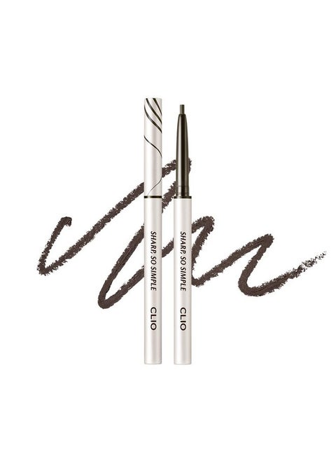 CLIO Sharp So Simple Waterproof Pencil Liner, Eye Pencil, Rich Hyper-Pigmented Color, Smooth Creamy Application, Long-Wearing Matte Finish (4 Colors) (03 BLACK BROWN)