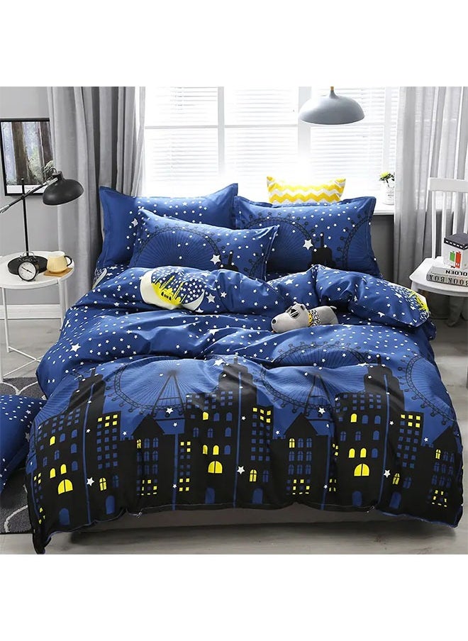 Arabest - 4-Piece Floral Printed Duvet Cover Set Multicolour Queen, Luxury Polyester Microfiber Soft Feeling Double Bed Duvet Cover Set with Pillow Case Bedsheets Bale - Image 1