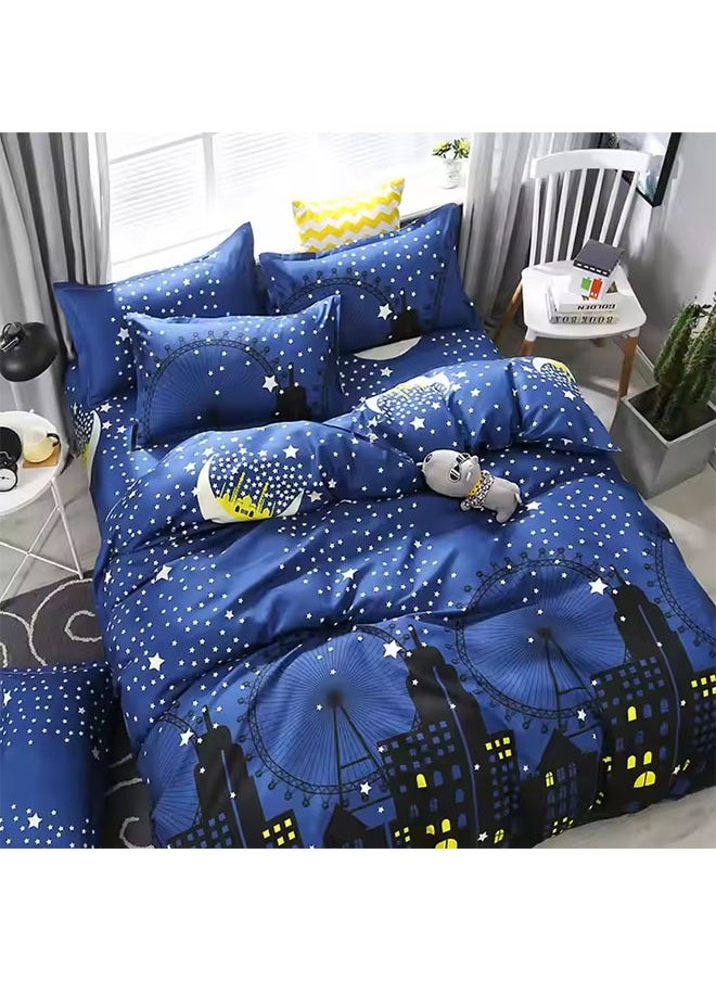 Arabest - 4-Piece Floral Printed Duvet Cover Set Multicolour Queen, Luxury Polyester Microfiber Soft Feeling Double Bed Duvet Cover Set with Pillow Case Bedsheets Bale - Image 1