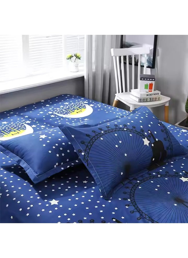 Arabest - 4-Piece Floral Printed Duvet Cover Set Multicolour Queen, Luxury Polyester Microfiber Soft Feeling Double Bed Duvet Cover Set with Pillow Case Bedsheets Bale - Image 1