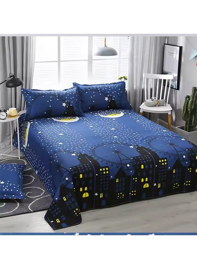Arabest - 4-Piece Floral Printed Duvet Cover Set Multicolour Queen, Luxury Polyester Microfiber Soft Feeling Double Bed Duvet Cover Set with Pillow Case Bedsheets Bale - Image 1