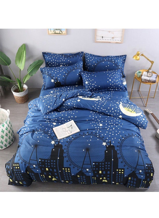 Arabest - 4-Piece Floral Printed Duvet Cover Set Multicolour Queen, Luxury Polyester Microfiber Soft Feeling Double Bed Duvet Cover Set with Pillow Case Bedsheets Bale - Image 1