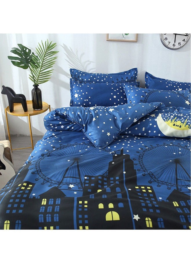 Arabest - 4-Piece Floral Printed Duvet Cover Set Multicolour Queen, Luxury Polyester Microfiber Soft Feeling Double Bed Duvet Cover Set with Pillow Case Bedsheets Bale - Image 1