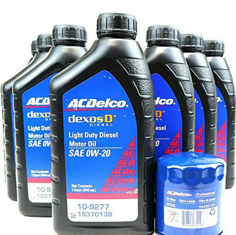 AC Delco DexosD 0w20 Engine Oil and Oil Filter Change Kit For 30L Duramax Diesel LM2